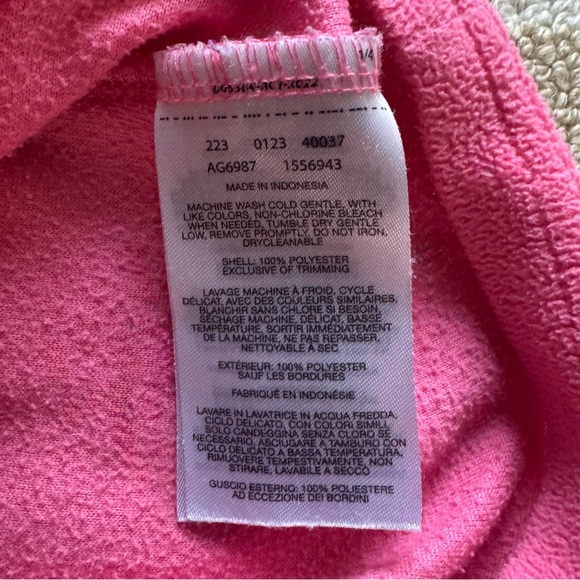 Columbia Pink Fleece Quarter Zip Lightweight Pullover Jacket Girls Youth S (7/8) - Picture 9 of 10